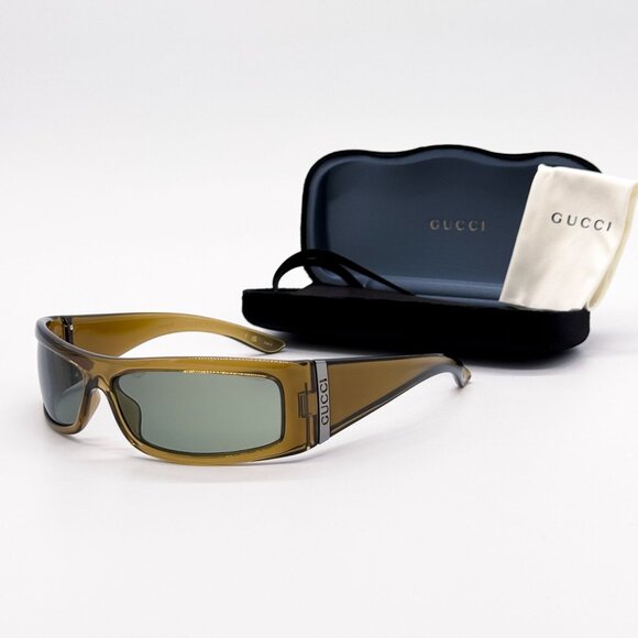NEW GUCCI SUNGLASSES GG1492S 003 BROWN/GREEN UNISEX EYEWEAR main image 6